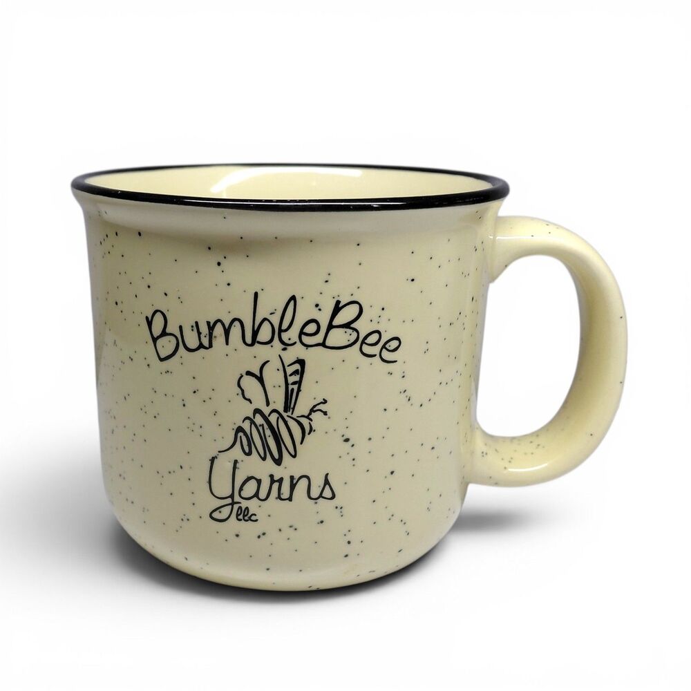 Bumble Bee Yarns Stoneware Coffee Mug Yellow Tint Promotional Cup